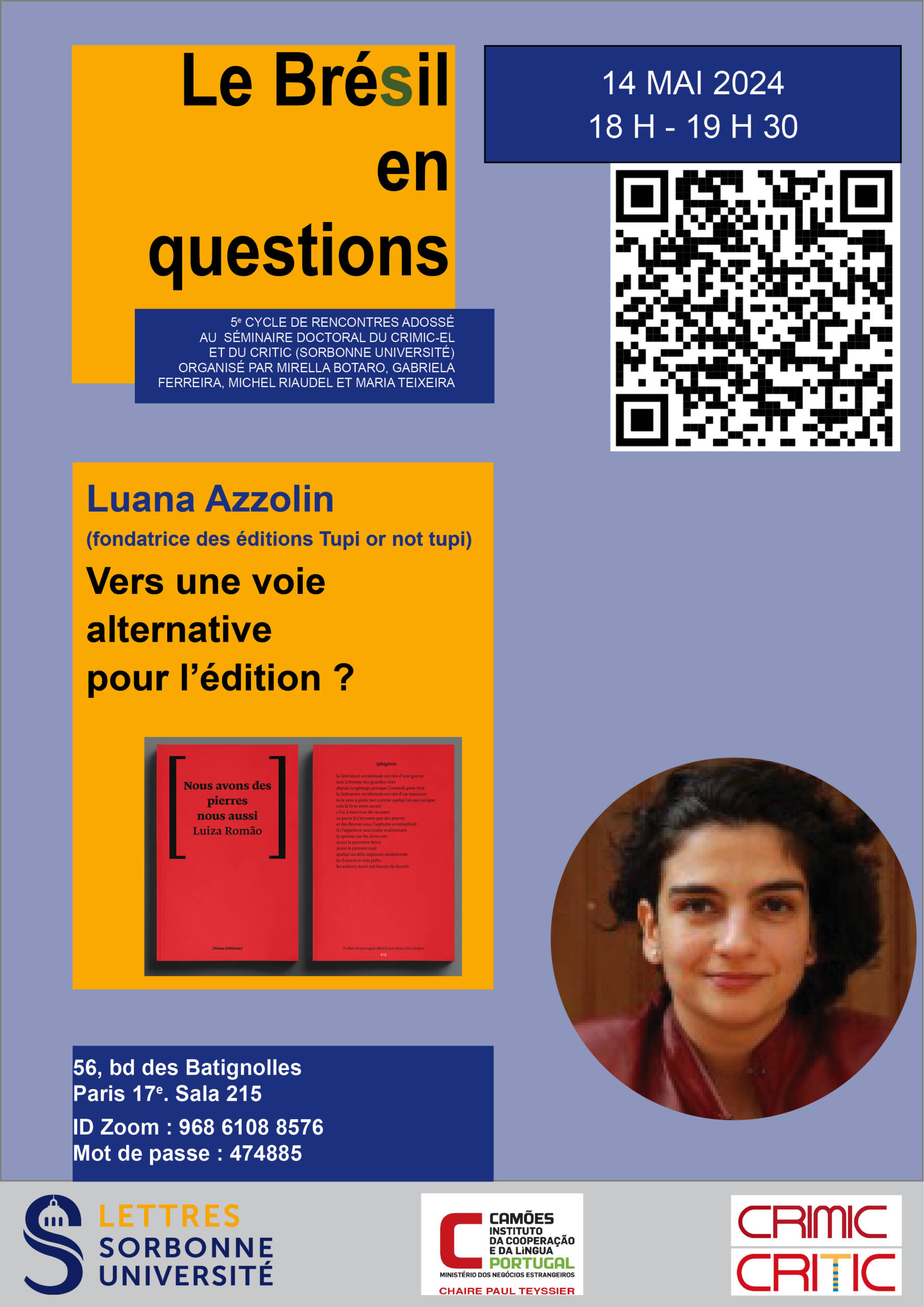 Rencontre avec l'éditrice Luana Azzolin (cycle “Le Brésil en Questions”)