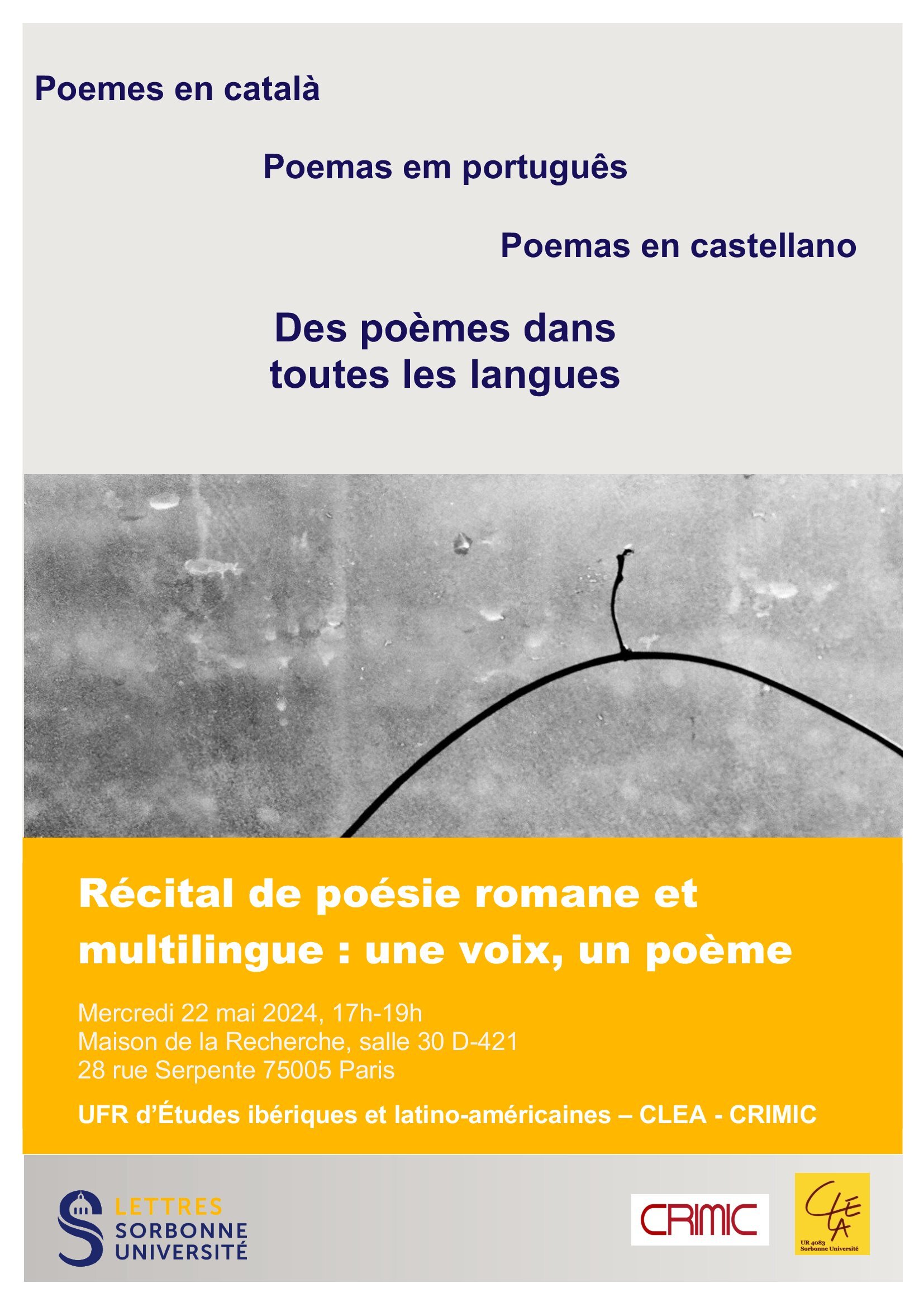 Premier "Récital de poésie romane et multilingue : un poème, une voix"