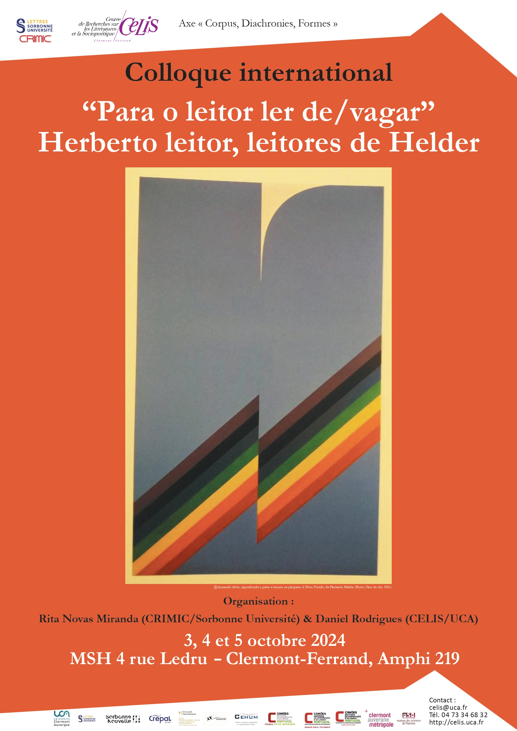 Colloque international “Para o leitor de/vagar” – Herberto leitor, leitores de Helder