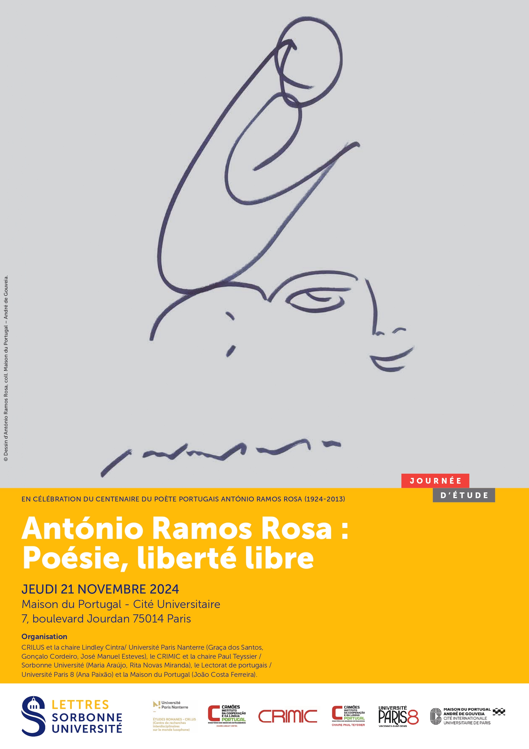 Journée d'étude António Ramos Rosa : Poésie, liberté libre / Poesia, liberdade livre