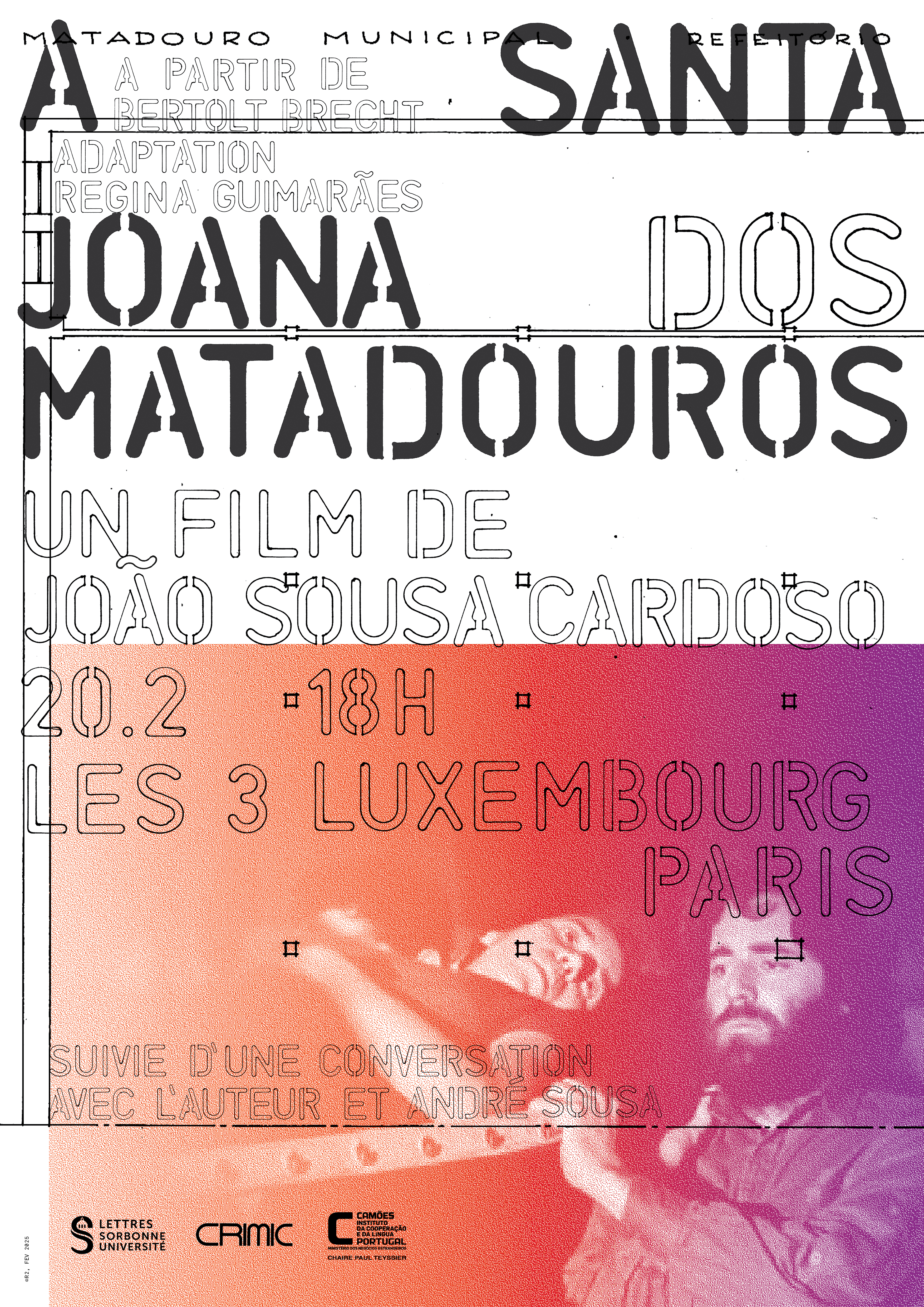 Projection du film A Santa Joana dos Matadouros de João Sousa Cardoso, suivie d'une conversation avec le réalisateur et le monteur André Sousa