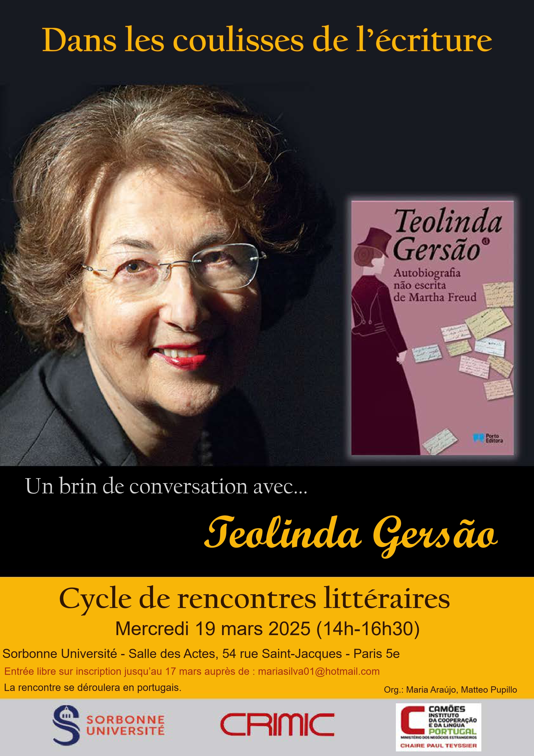 Dans les coulisses de l'écriture. Un brin de conversation avec... Teolinda Gersão