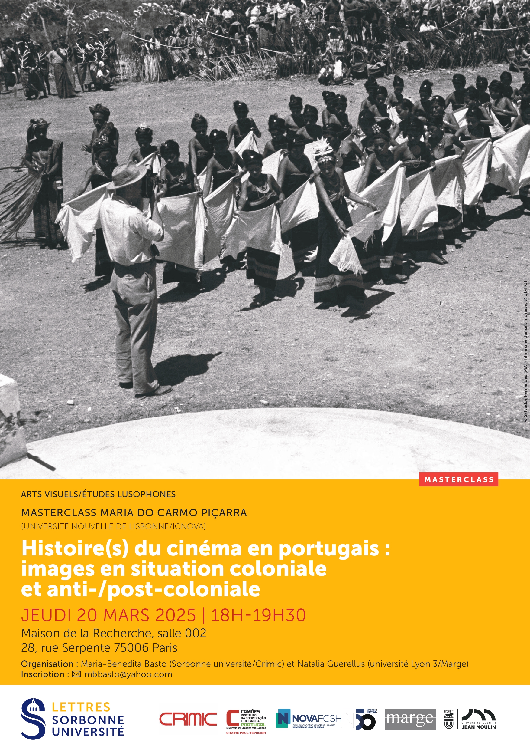 Histoire(s) du cinéma en portugais : images en situation coloniale et anti-/post-coloniale, masterclass de Maria do Carmo Piçarra