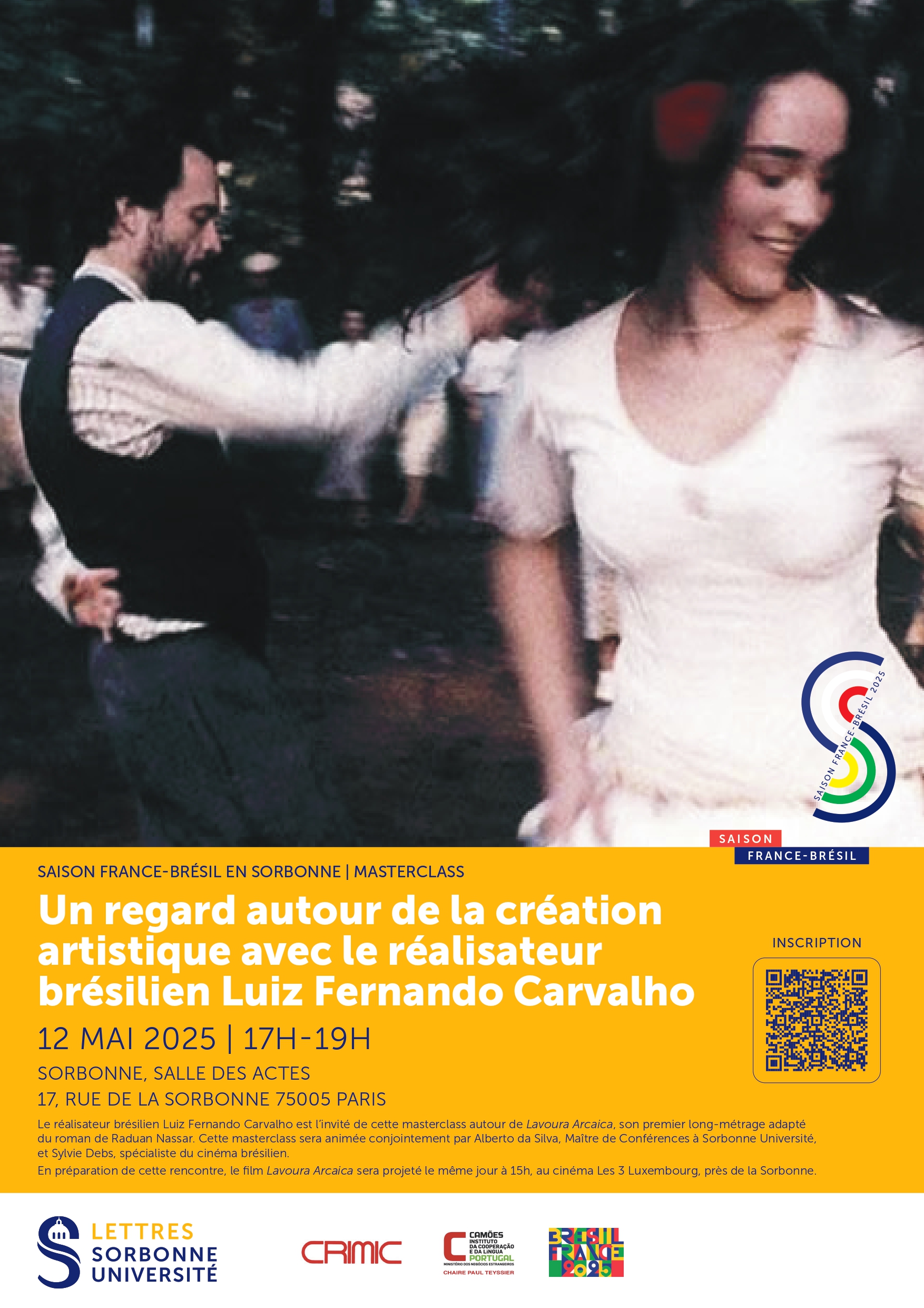 Masterclass : Un regard autour de la création artistique avec le réalisateur brésilien Luiz Fernando Carvalho 