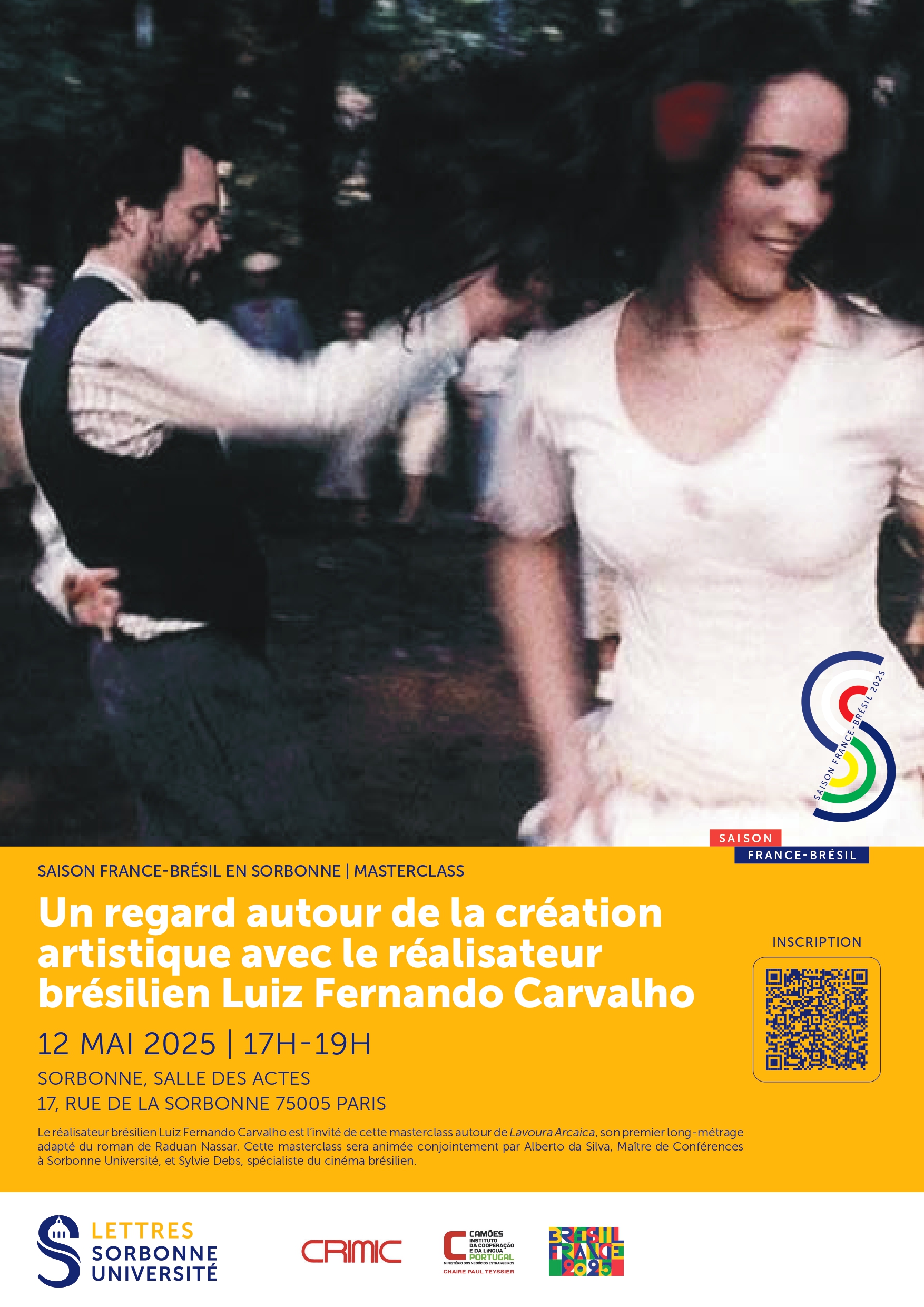 Masterclass : Un regard autour de la création artistique avec le réalisateur brésilien Luiz Fernando Carvalho 