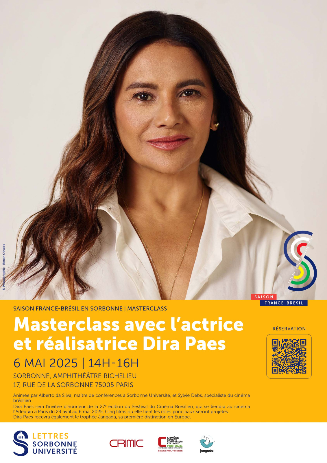 Masterclass : Un regard autour de la création artistique avec l’actrice et réalisatrice Dira Paes