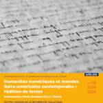 Humanités numériques : théorie et outils pour les éditions scientifiques