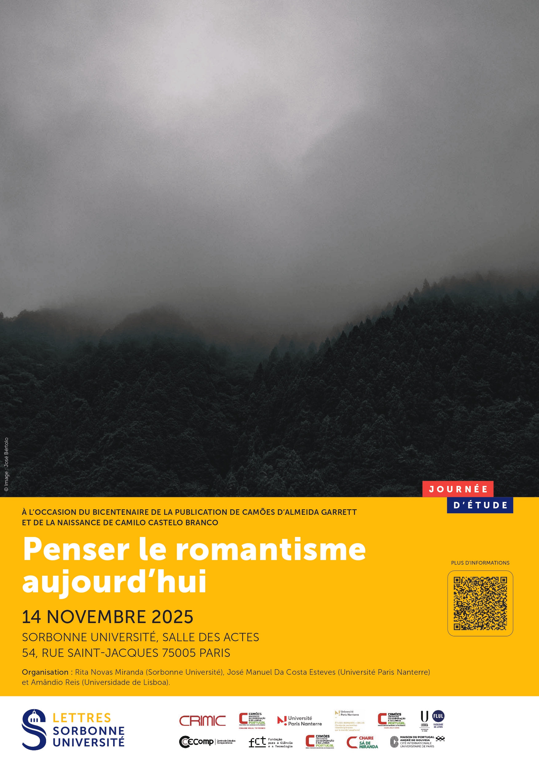 Journée d'étude Penser le romantisme aujourd’hui. À l’occasion du bicentenaire de la publication de Camões d’Almeida Garrett et de la naissance de Camilo Castelo Branco